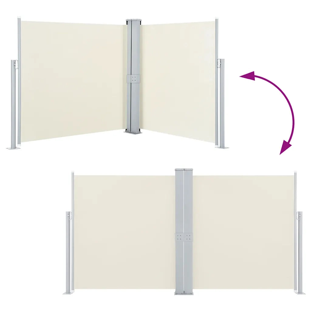 Tenda da Sole | Tenda parasole Due Lati Retrattile per Patio 170x600 cm Crema
