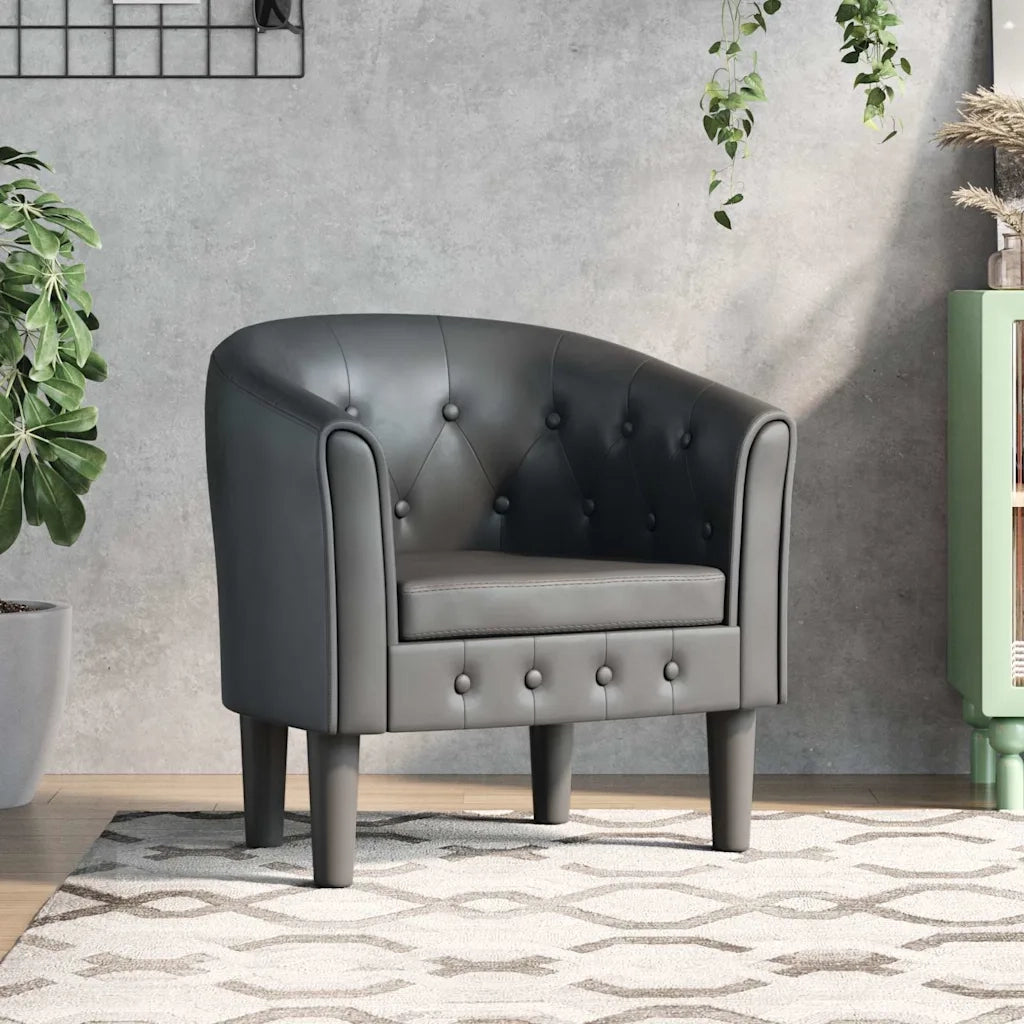 Poltrona Cabriolet Grigia in Similpelle 356458