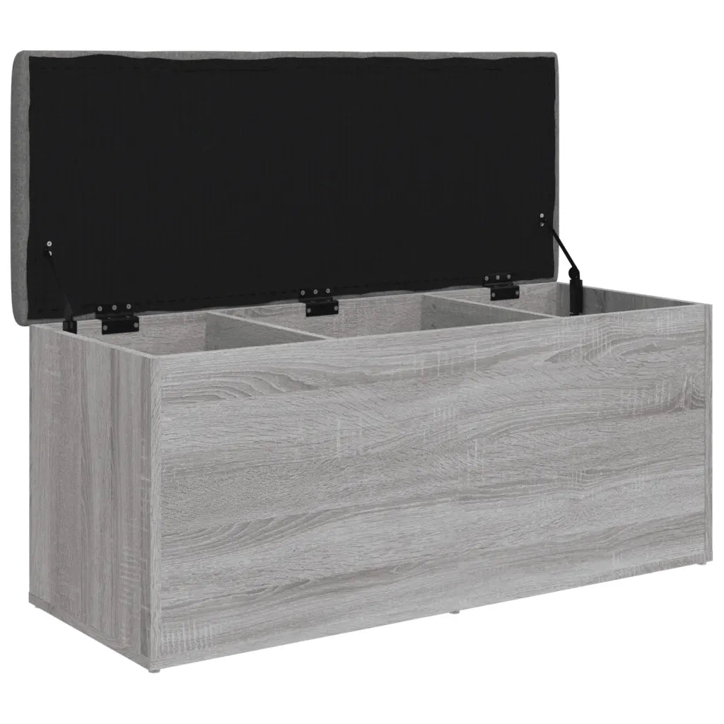 Panca Portaoggetti Grigio Sonoma 102x42x45 cm Legno Multistrato 835059