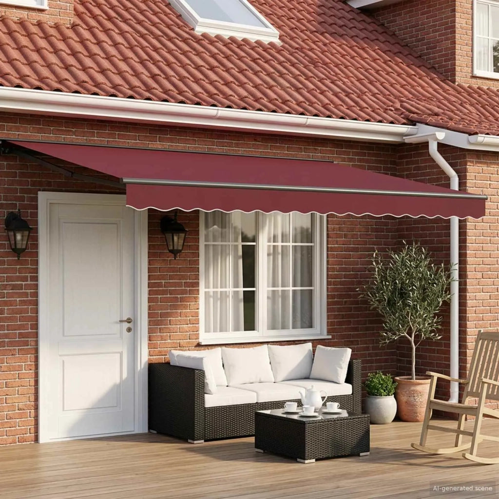 Cornice per Tenda Manuale con LED Borgogna e Antracite 4 x 2 m 3420786