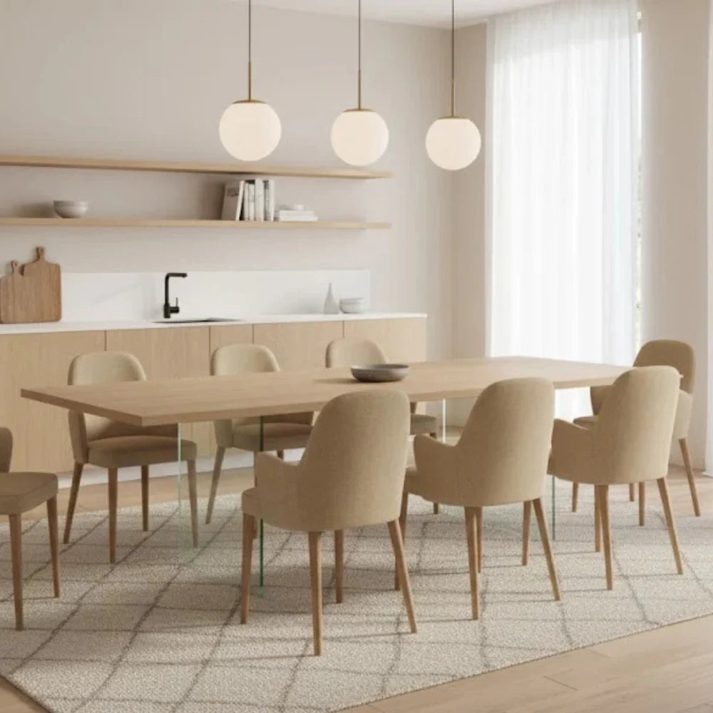 Tavolo da pranzo allungabile in legno impiallacciato rovere naturale Forest 200-300x100 cm fino a 12 posti Made in Italy | Duzzle