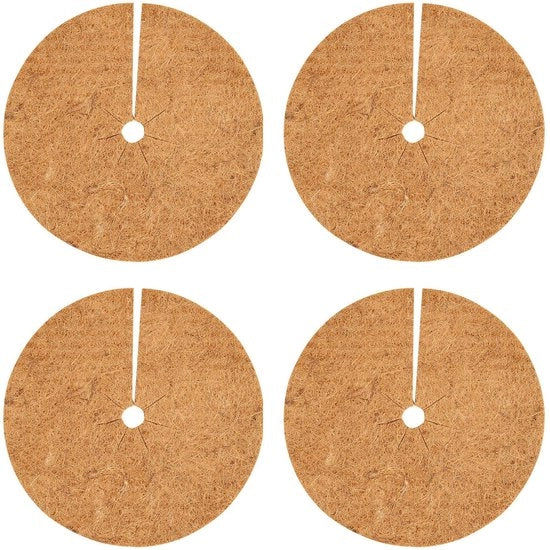 Pacchetto di 4 tappeti di cocco, tessuto di fibra di cocco naturale, copertura di protezione per piante e protezione invernale, protezione per piante duratura, tappeto di cocco, protezione invernale per piante, disco di copertura di cocco (30 cm)