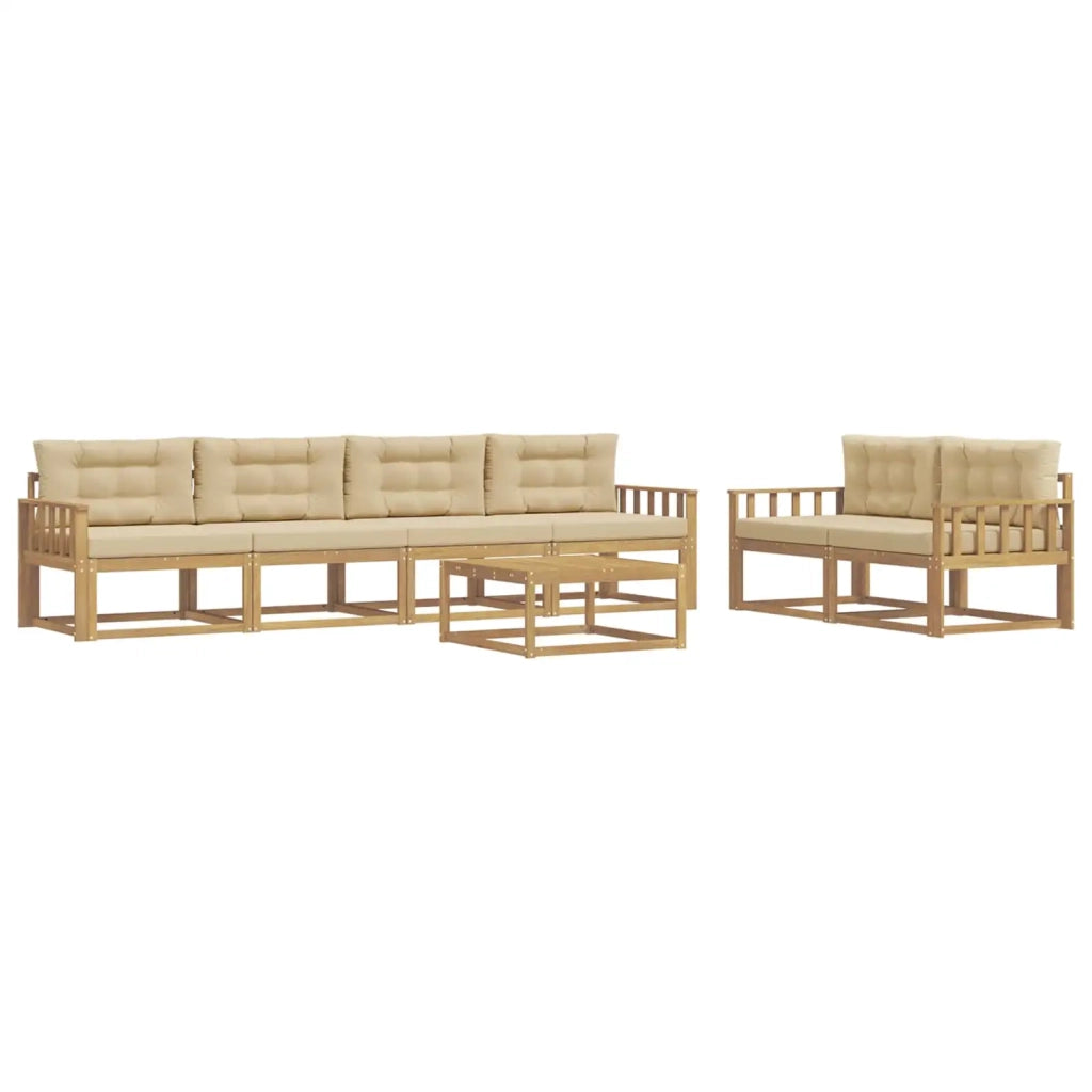 Set di divani da esterno 6 pz Bianco e Beige 3386092