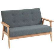 Divano 2 posti ¨C Minimal ¨C Tessuto, Legno, 115 cm, Grigio scuro