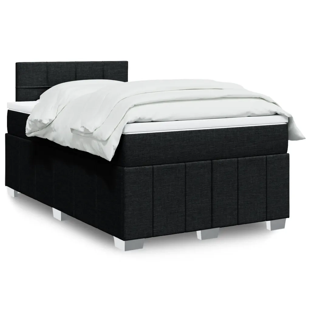 Giroletto a Molle con Materasso Nero 120x200 cm in Tessuto 3287037