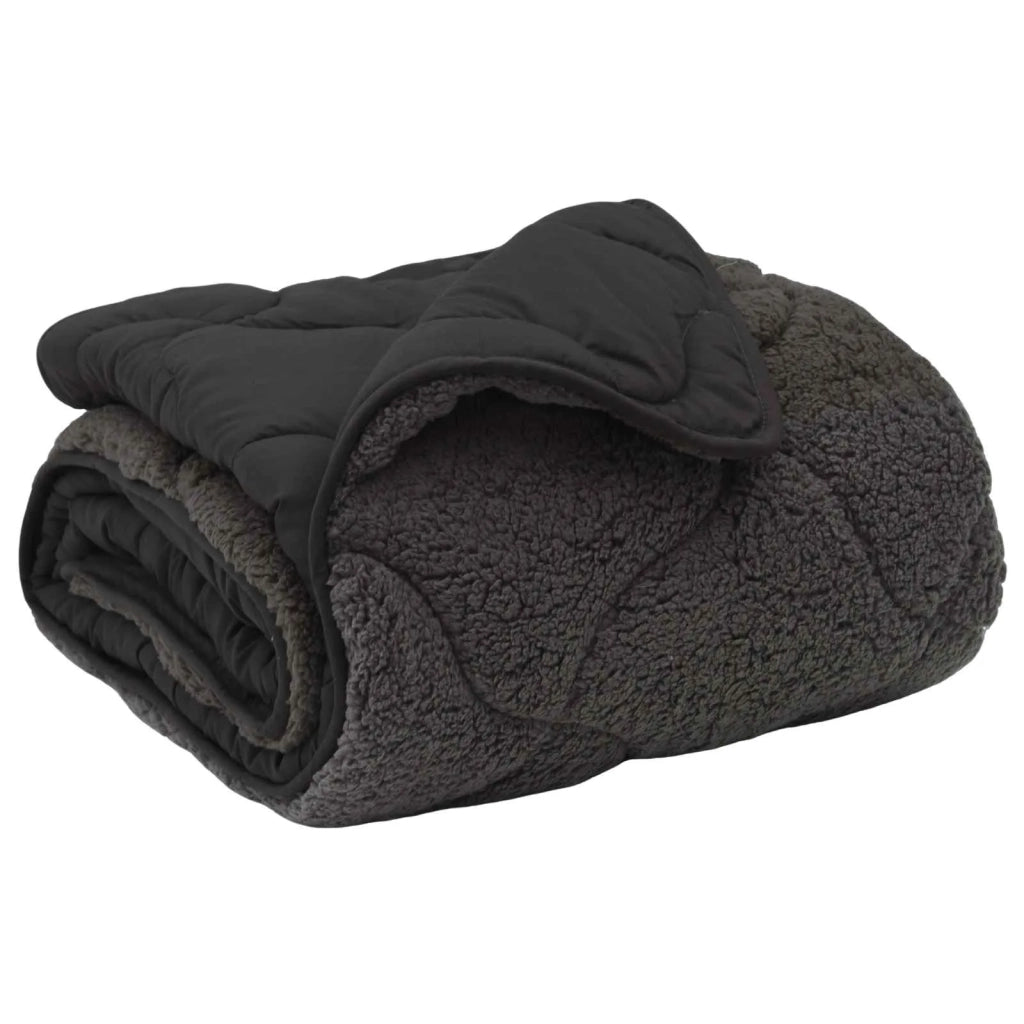 Duvet Estivo Antracite 200 x 220 cm Microfibra e Fleece Teddy 42026165