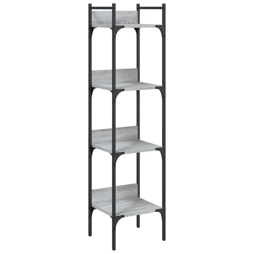 Libreria 4 Ripiani-Scaffale per Libri-Mobile di Stoccaggio Grigio Sonoma 35x30x138,5cm Legno Multistrato