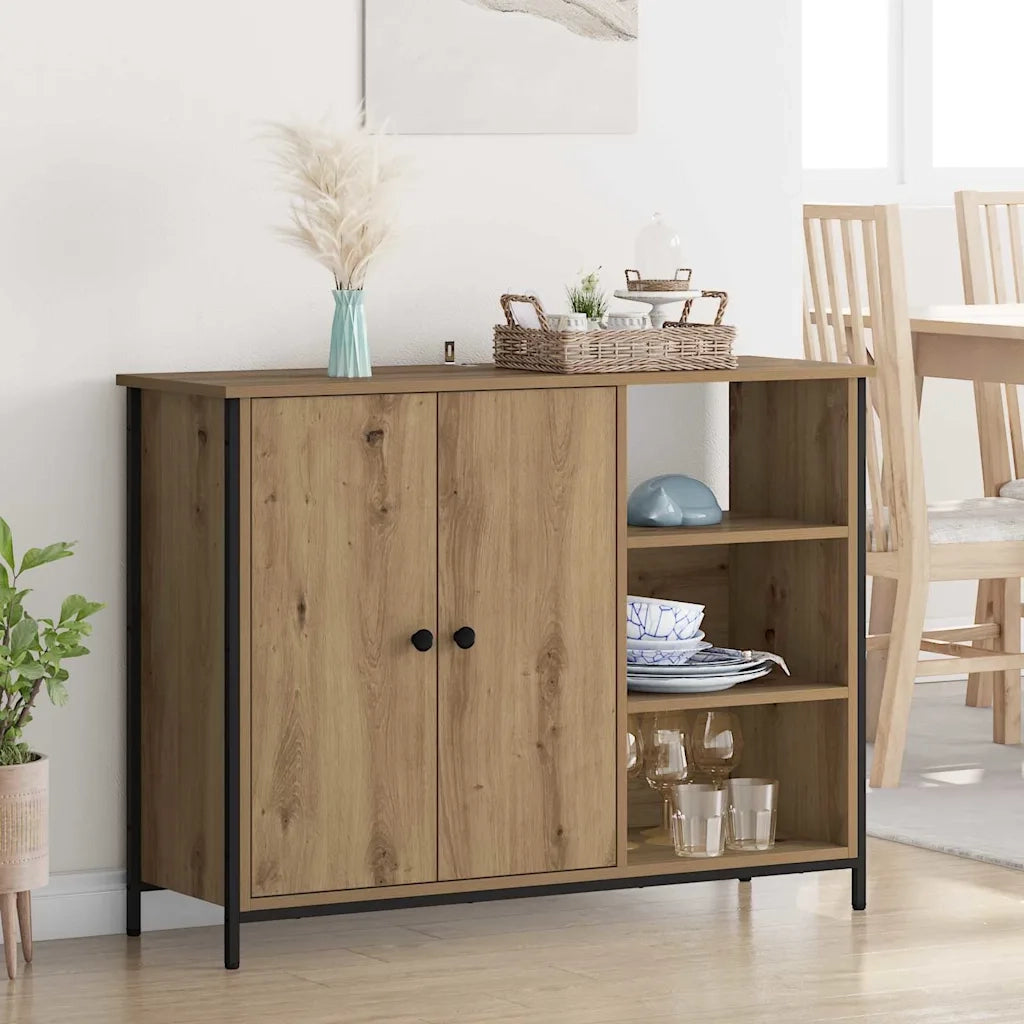 Credenza-Buffet-Armadio da cucina Rovere artigianale 100 x 33 x 75 cm Legno multistrato