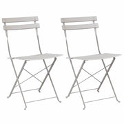 Sedia Pieghevole da Giardino 2 pz | Sedie da Esterno Beige 42 x 46 x 82cm Metallo