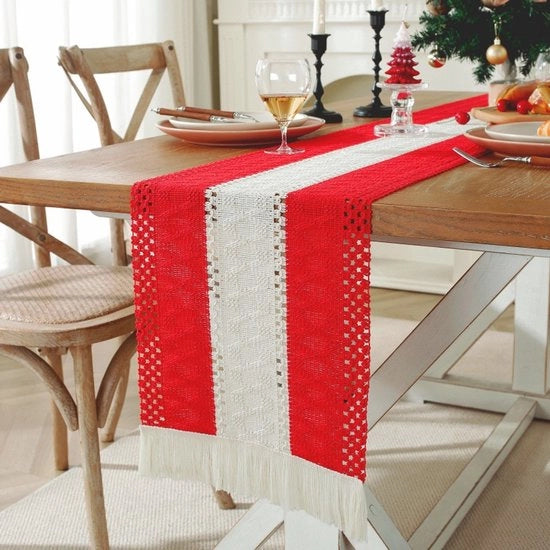 Operatore da tavolo in stile rustico 30x200cm - Operatore da tavolo con pennelli - Operatore da tavolo bohemien - Decorazione da tavolo rustica - Adatto per decorazione da tavolo, casa, doccia di nozze, matrimonio