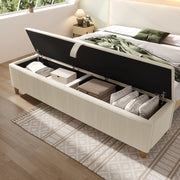 Panca da letto con vano contenitore, 165 x 38 cm, panca imbottita con meccanismo idraulico per il vano contenitore, adatta per camera da letto, soggio