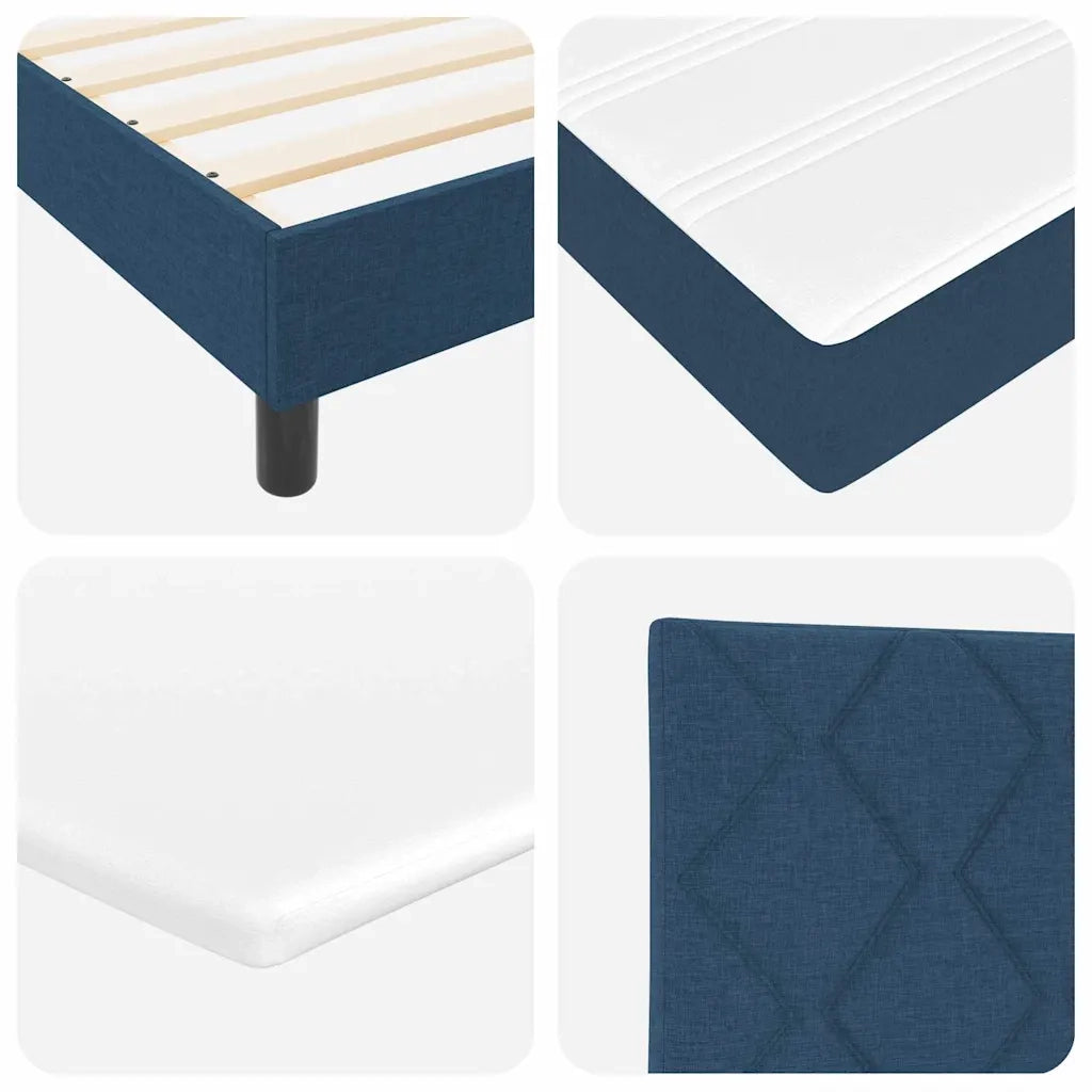 Letto a molle con testiera Blu 140 x 190 cm Tessuto 3340086