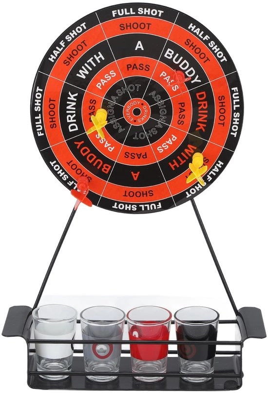 Gioco di Darts Magnetico per Feste e Bar - Incluso Bicchiere e Darts - Adatto per 4 Giocatori