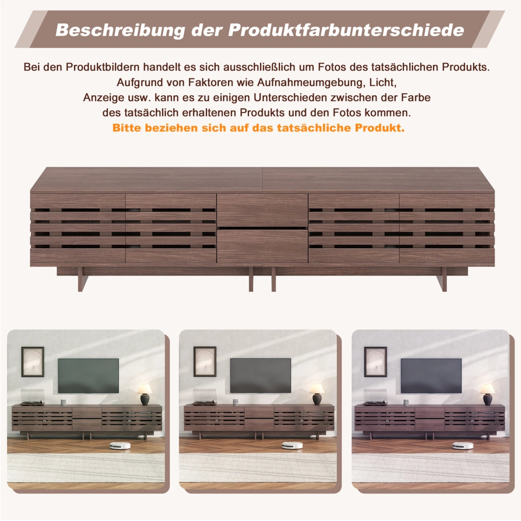 TV Schrank Walnussholzfarbe MDF 200 cm