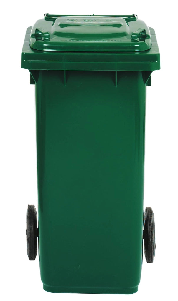Bidone per la Raccolta Differenziata 120 l Carrellato Colore Verde per Uso