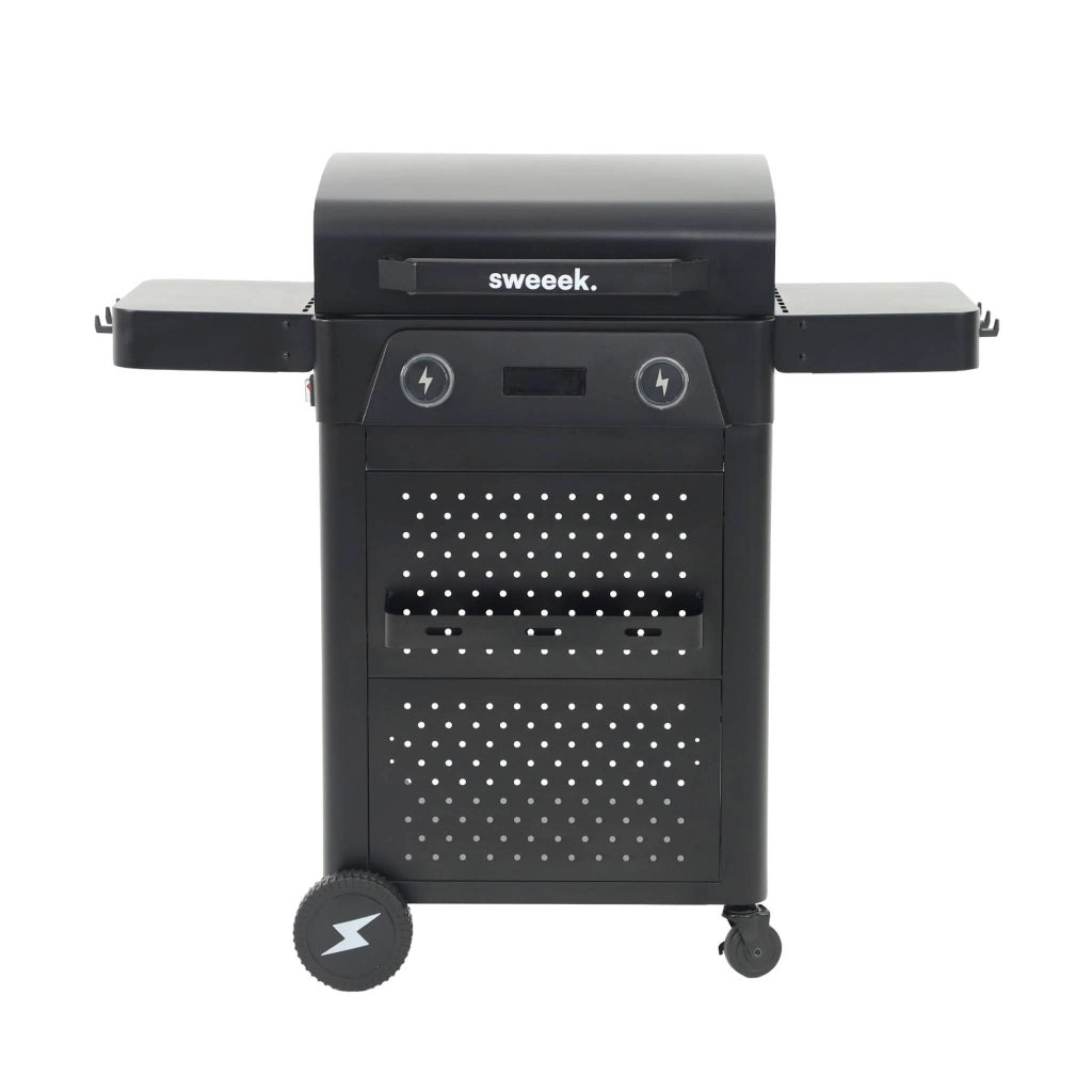 Barbecue elettrico in acciaio smaltato 2 bruciatori 2300w, nero
