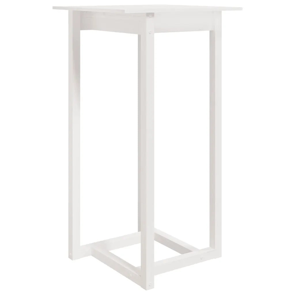 Tavolo da Bar Bianco 60x60x110 cm in Legno Massello di Pino 822178