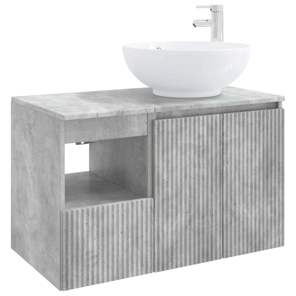 Set di mobili per il bagno 2 pz Grigio Cemento 3404087