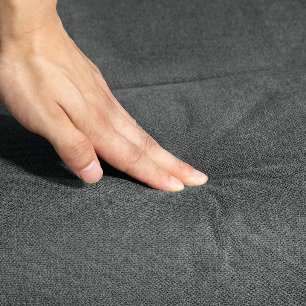 POLTRONA RECLINABILE con pouf 78x85x106 cm poliestere grigio scuro Set da 2 pezzi