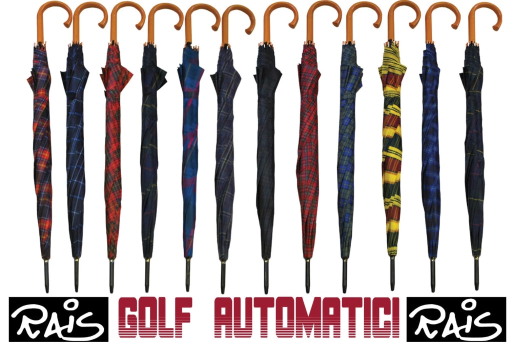 Ombrello da Pioggia Golf Multistecche Automatico Scozzese Vari Colori