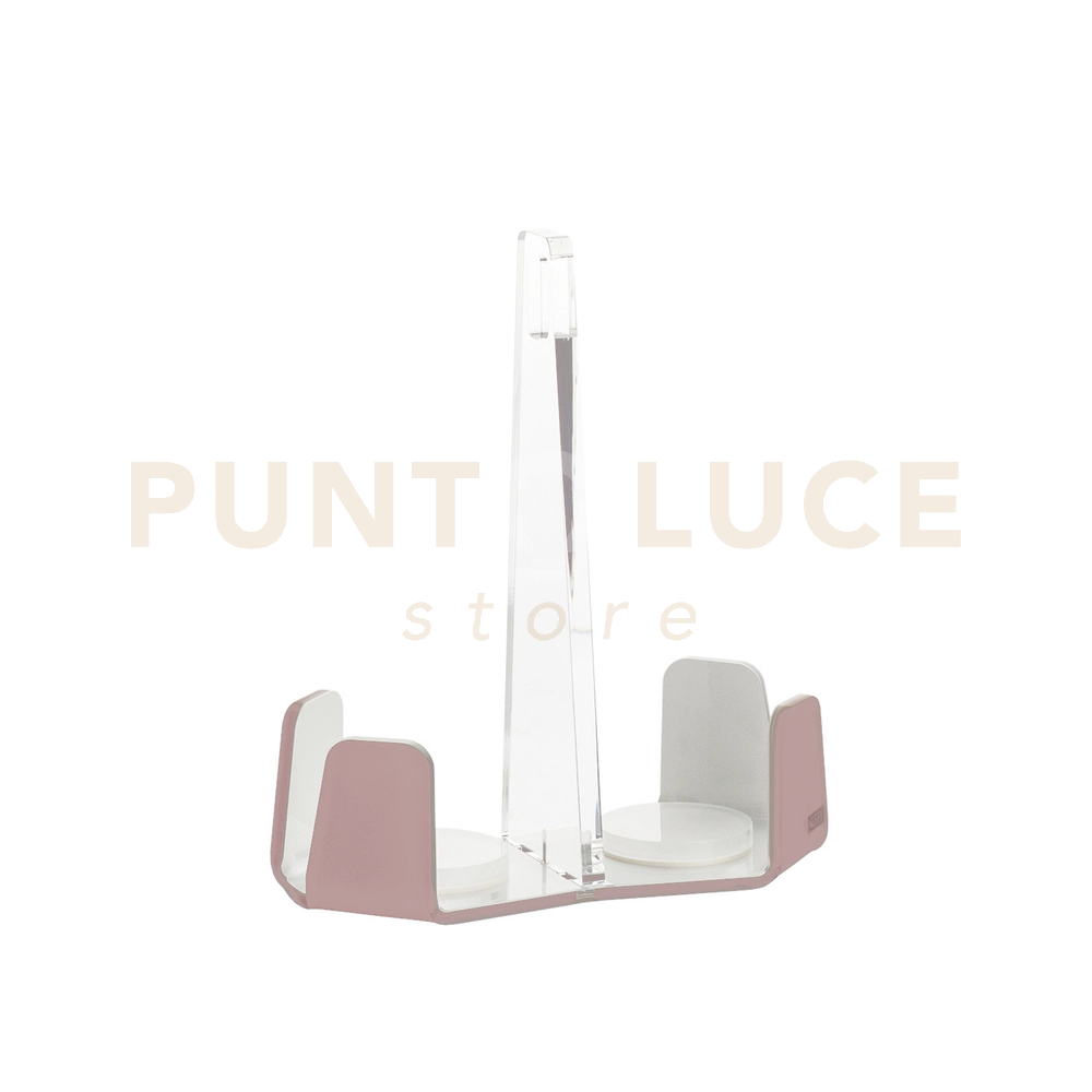 PORTABICCHIERI  DOPPIO LIKE WATER IN CRISTALLO ACRILICO ROSA CIPRIA