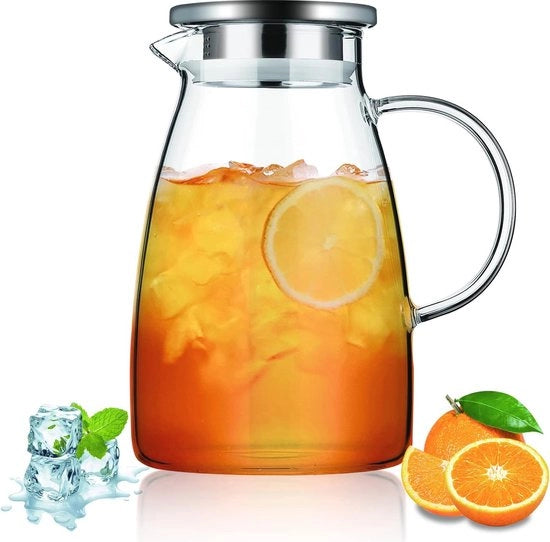 Bottiglia in Vetro da 1,5 L con Coperchio Rimovibile - Resistente al Calore e Ideale per Bevande Calde e Freddi