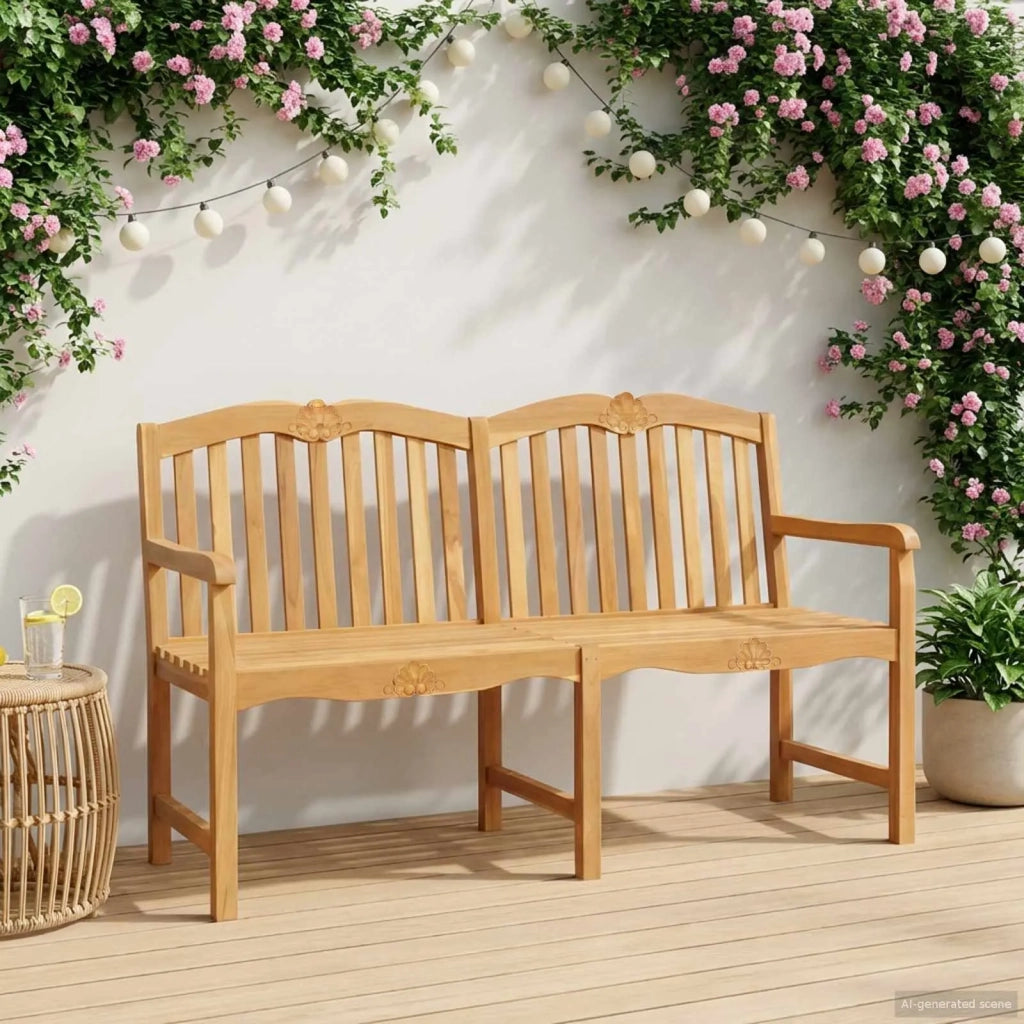 Panchina in legno intagliata a mano Naturale 150 x 60,5 x 95 cm 42030021