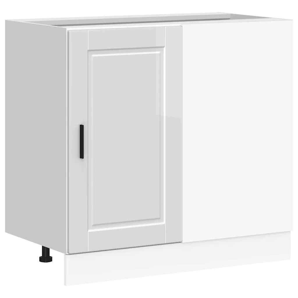 Mobiletto da cucina-Armadio da cucina "Porto" Bianco lucido in legno ingegnerizzato 147242