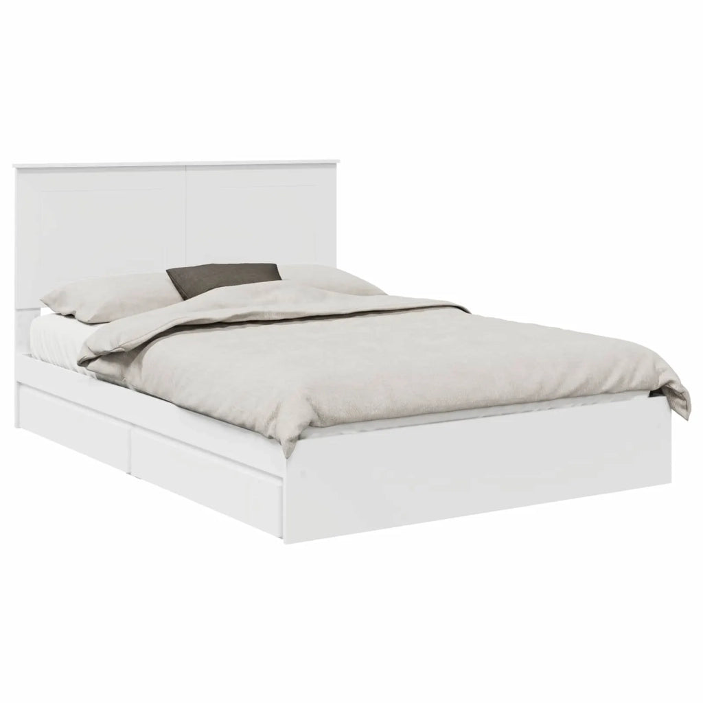 Letto con Contenitore Bianco 140 x 190 cm Legno multistrato 3409545