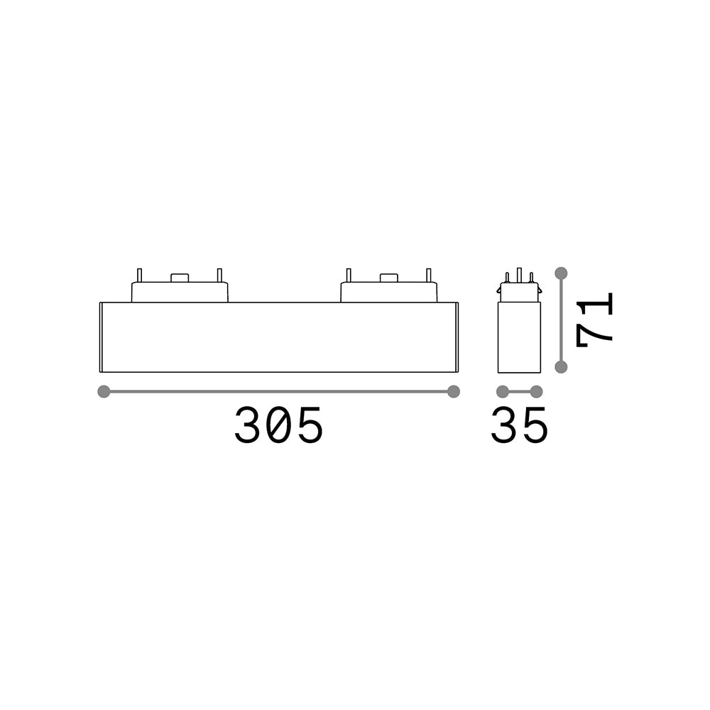 Sistema Binario Arca Metallo Nero Led 13W 3000K Luce Calda