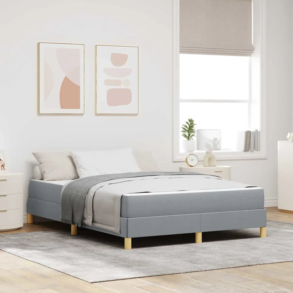 Letto a molle con materasso Grigio chiaro 160 x 200 cm Tessuto
