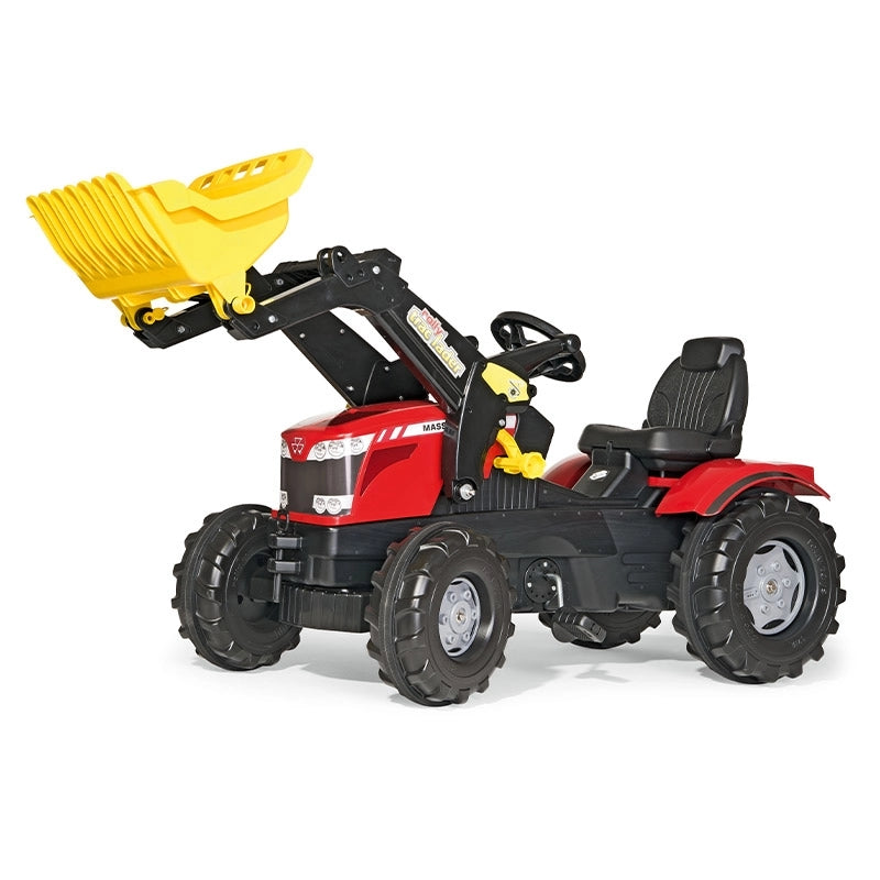 Trattore a pedali per bambini Massey Ferguson con ruspa