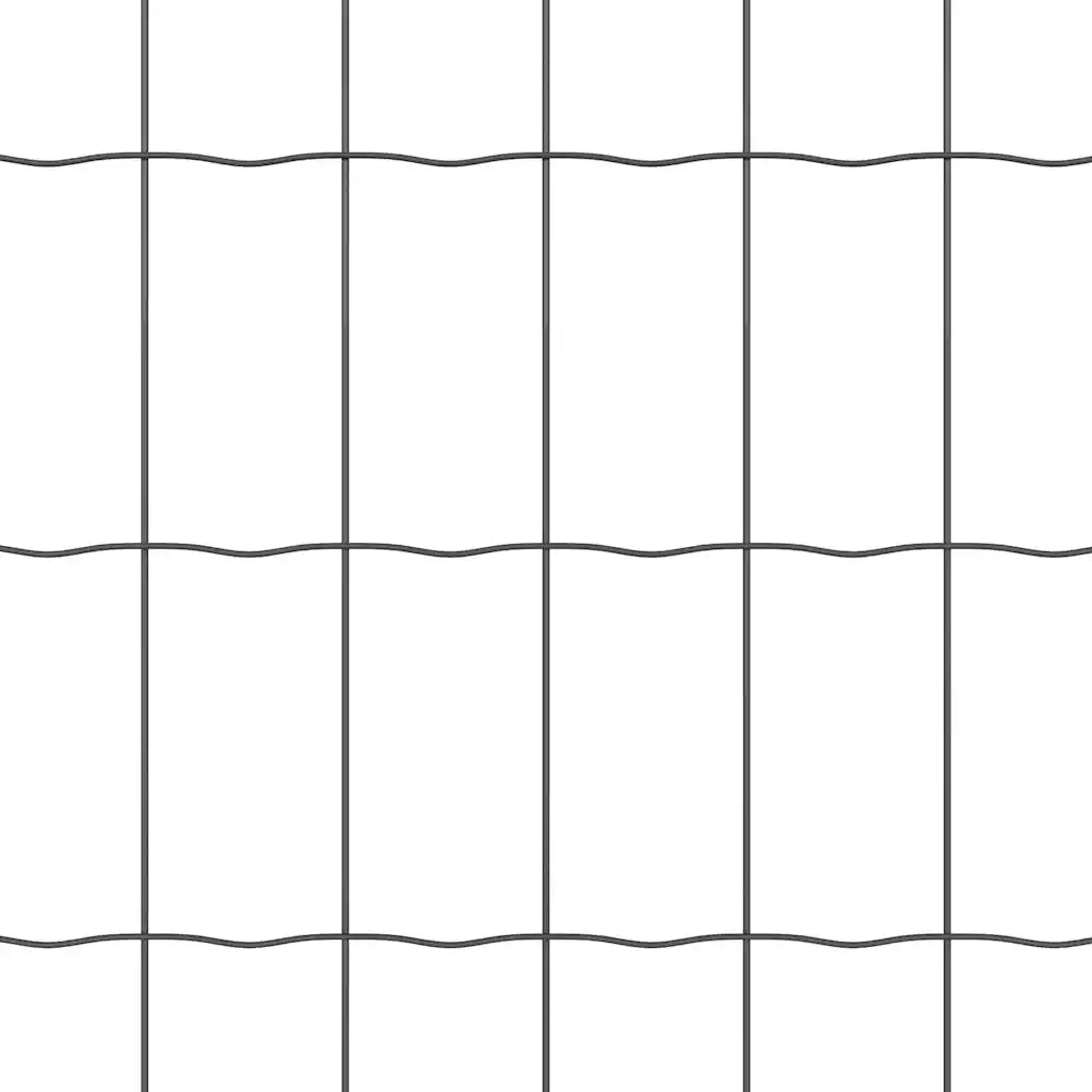 Recinzione con Posto Grigio 1,5 x 10 m Acciaio e PVC 3350913