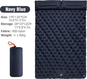 Air Mattress - Air Bed - 2 Persone - Pomp Integrata - Cuscini Integrati - Campeggio - Viaggi - Blu