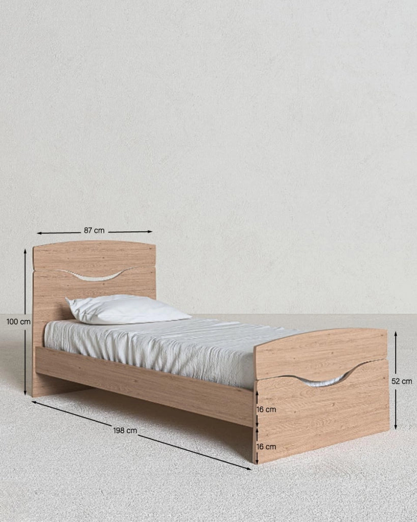Letto Smile con fascioni e pediera - Letto singolo 87 x 197 - Struttura virginia - Rete e materasso esclusi_