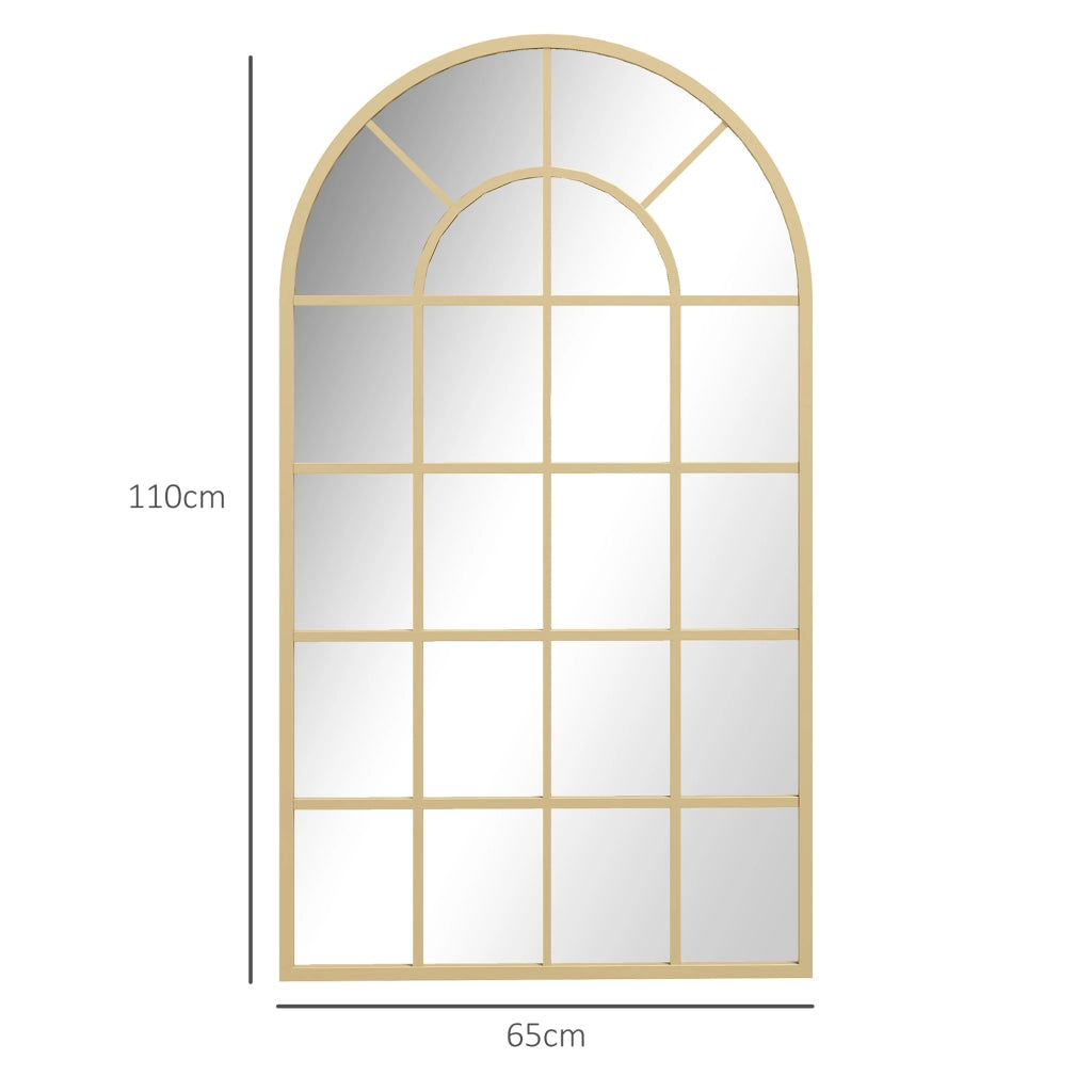Specchio Arco Stile Industriale ¨C Xylo ¨C Metallo Dorato 110x65 cm