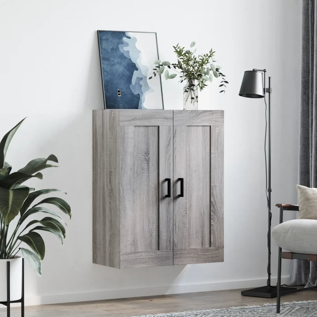 Mobile a Parete Grigio Sonoma 69,5x34x90 cm Legno Multistrato 830386