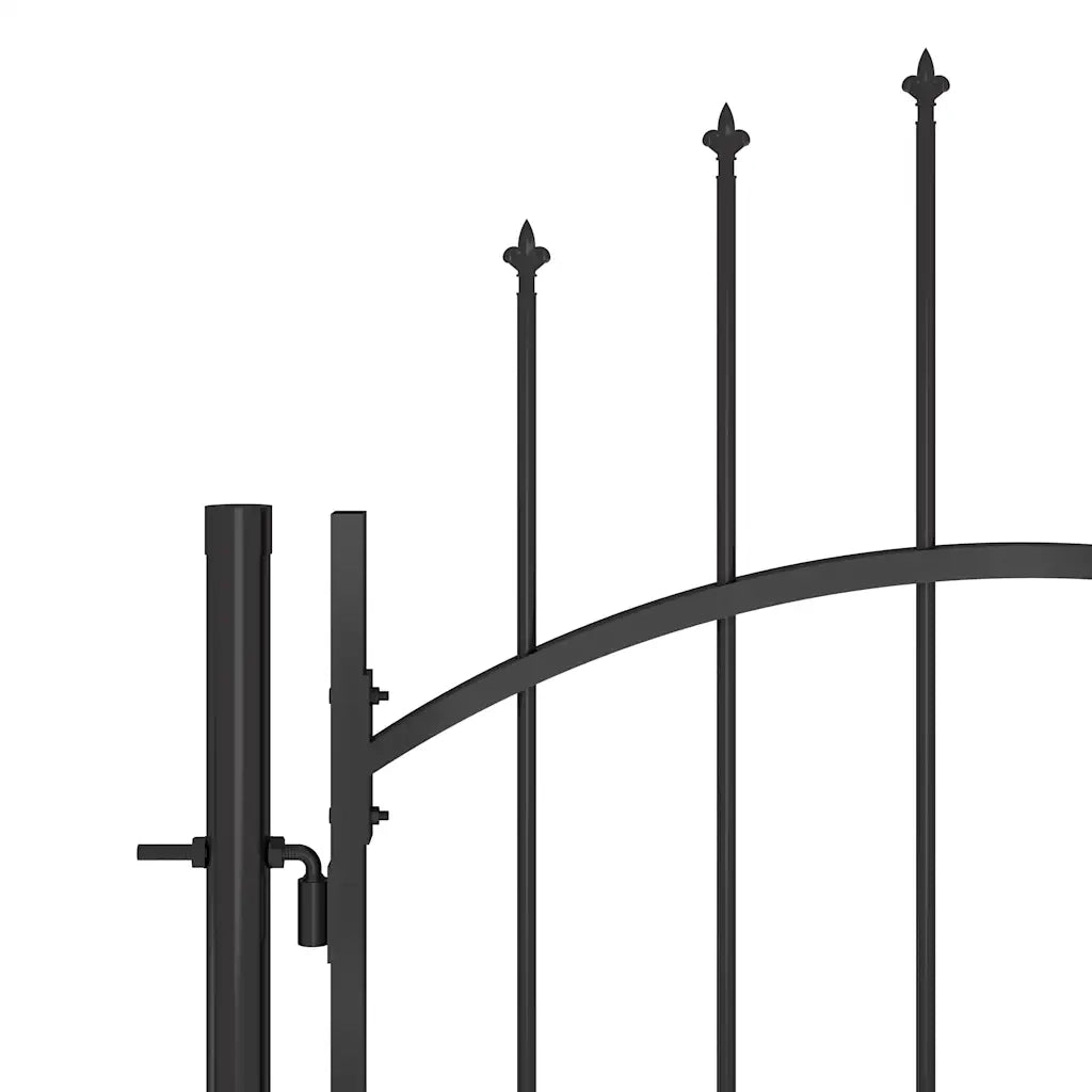 Cancello per recinzione da giardino Woerden con punta a lancia 5x1,25 m Nero 146323