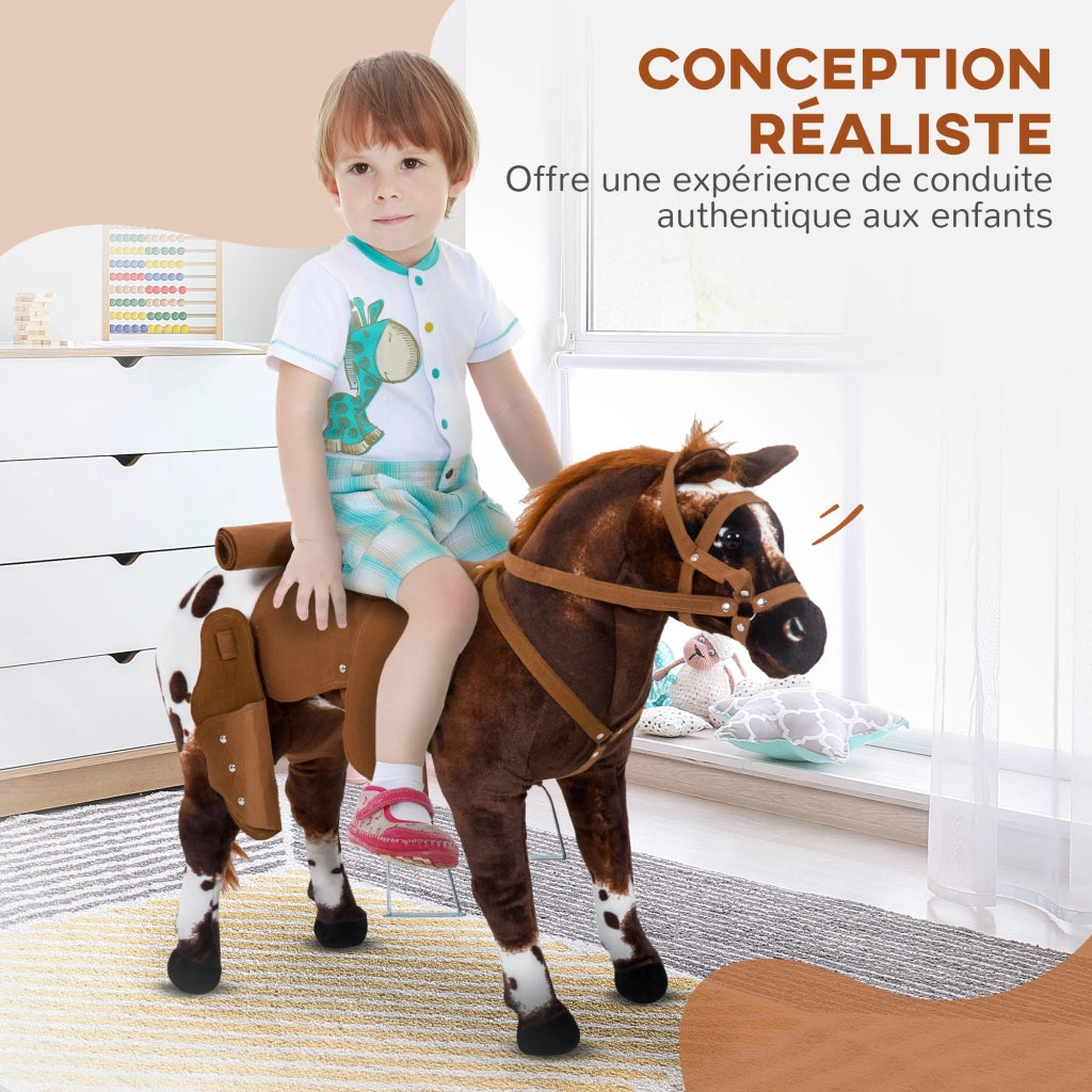 Cavallo a Dondolo ¨C Minimal ¨C Marrone e Bianco 85x28x60