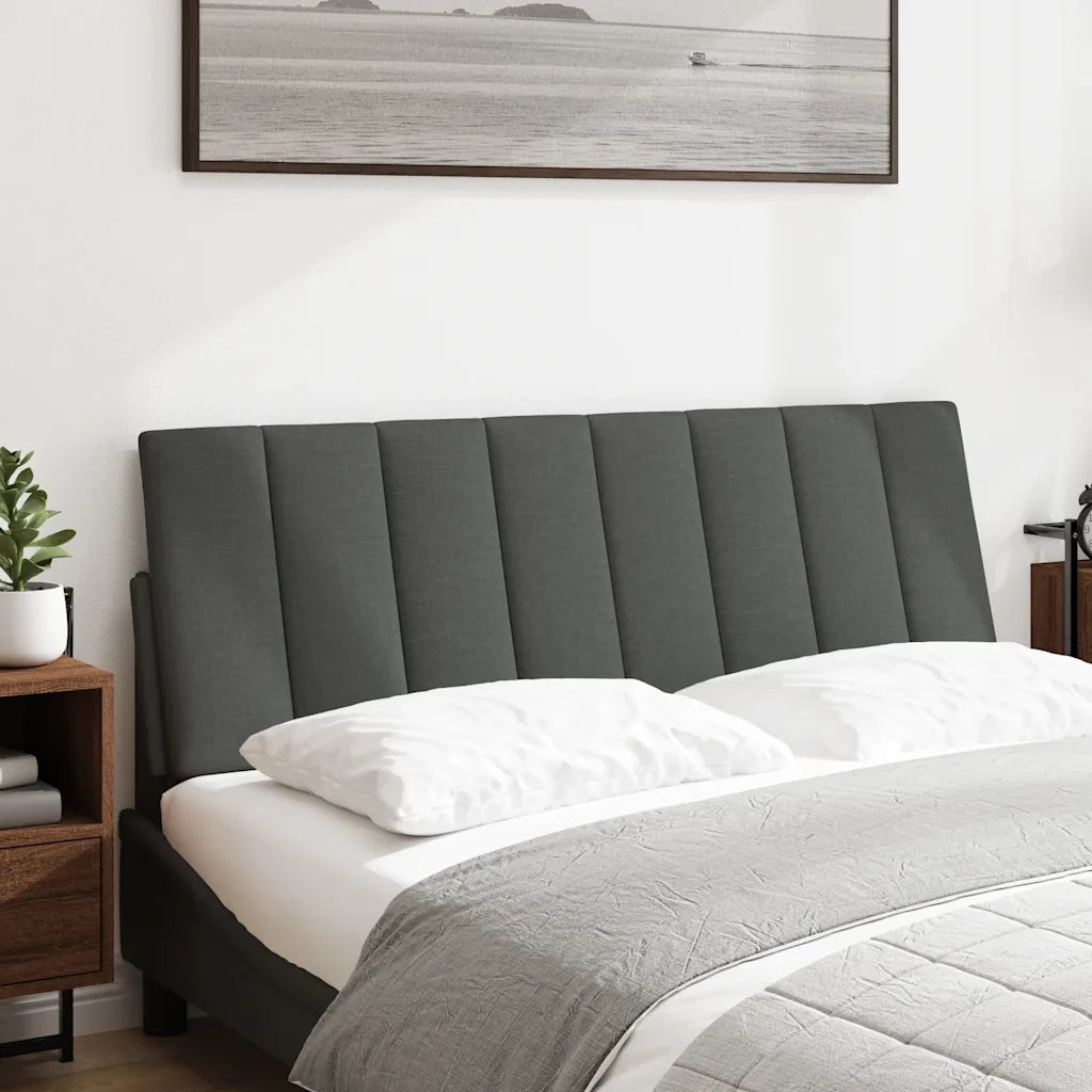 Cuscino Testiera Hanko Grigio Scuro 140 cm in Tessuto 4019164