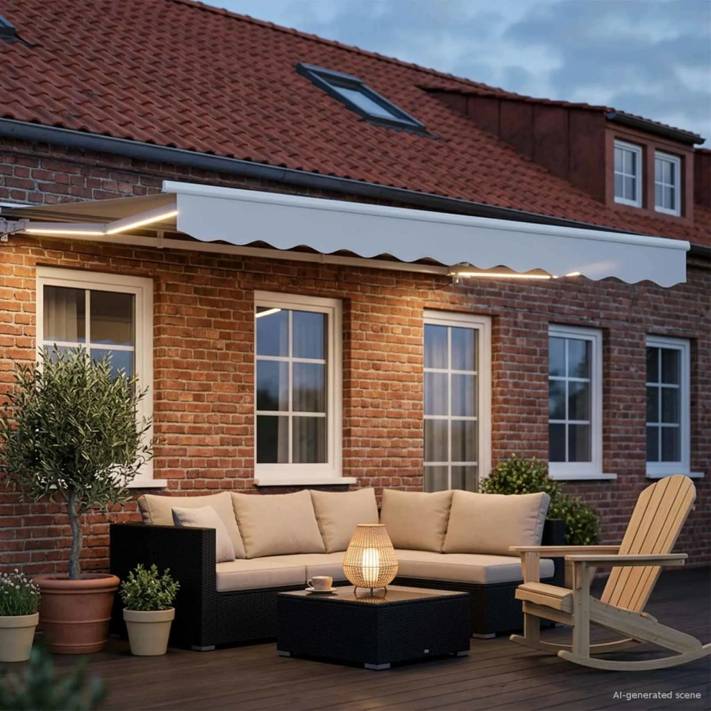 Cornice per Tenda Manuale con LED Bianco 3 x 2,5 m 3420586
