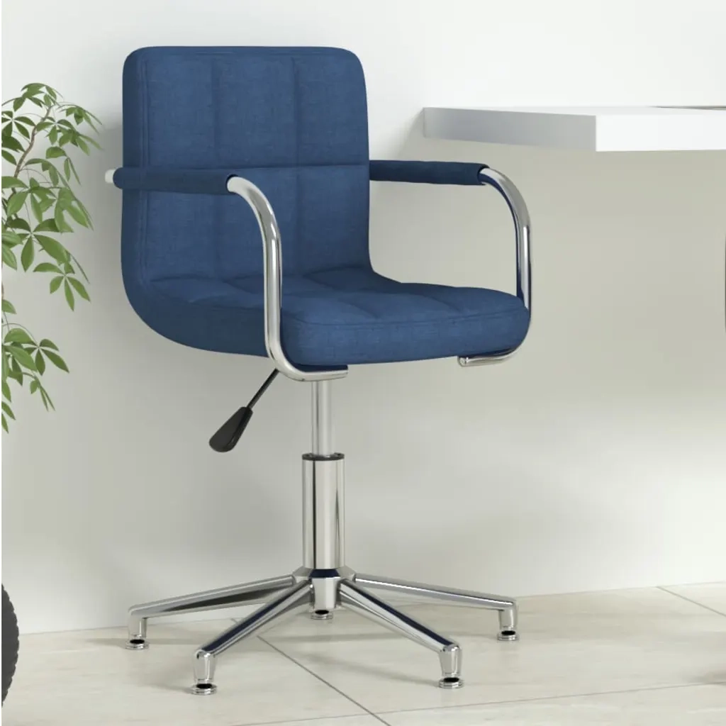 vidaXL Sedia da Ufficio Girevole Blu in Tessuto