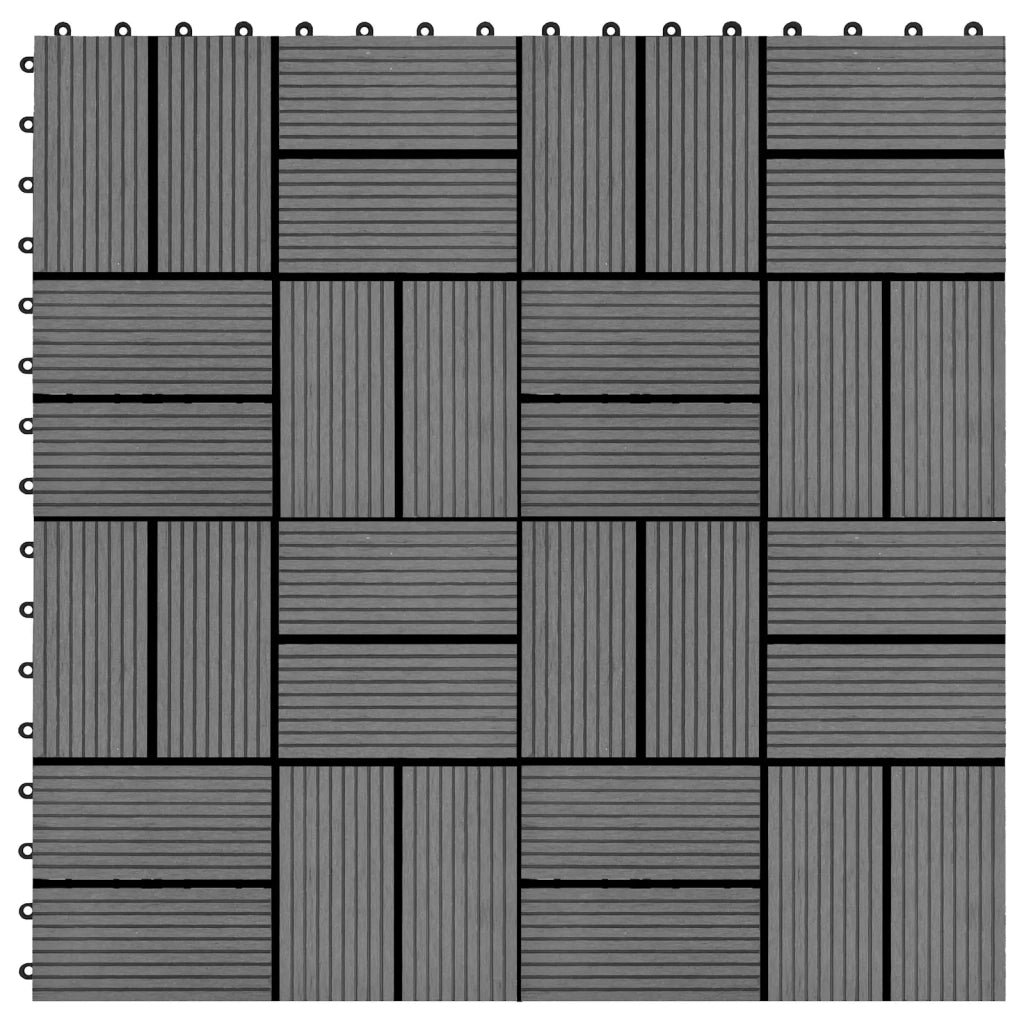 Piastrella per Decking 22 pcs Grigio 30 x 30 cm WPC 3444838