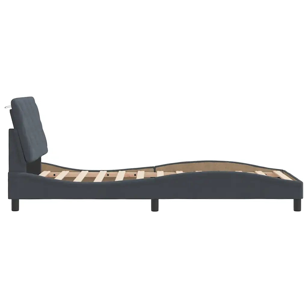 Letto singolo | Letto per adulti | Giroletto senza Materasso Grigio Scuro 90x200 cm Velluto