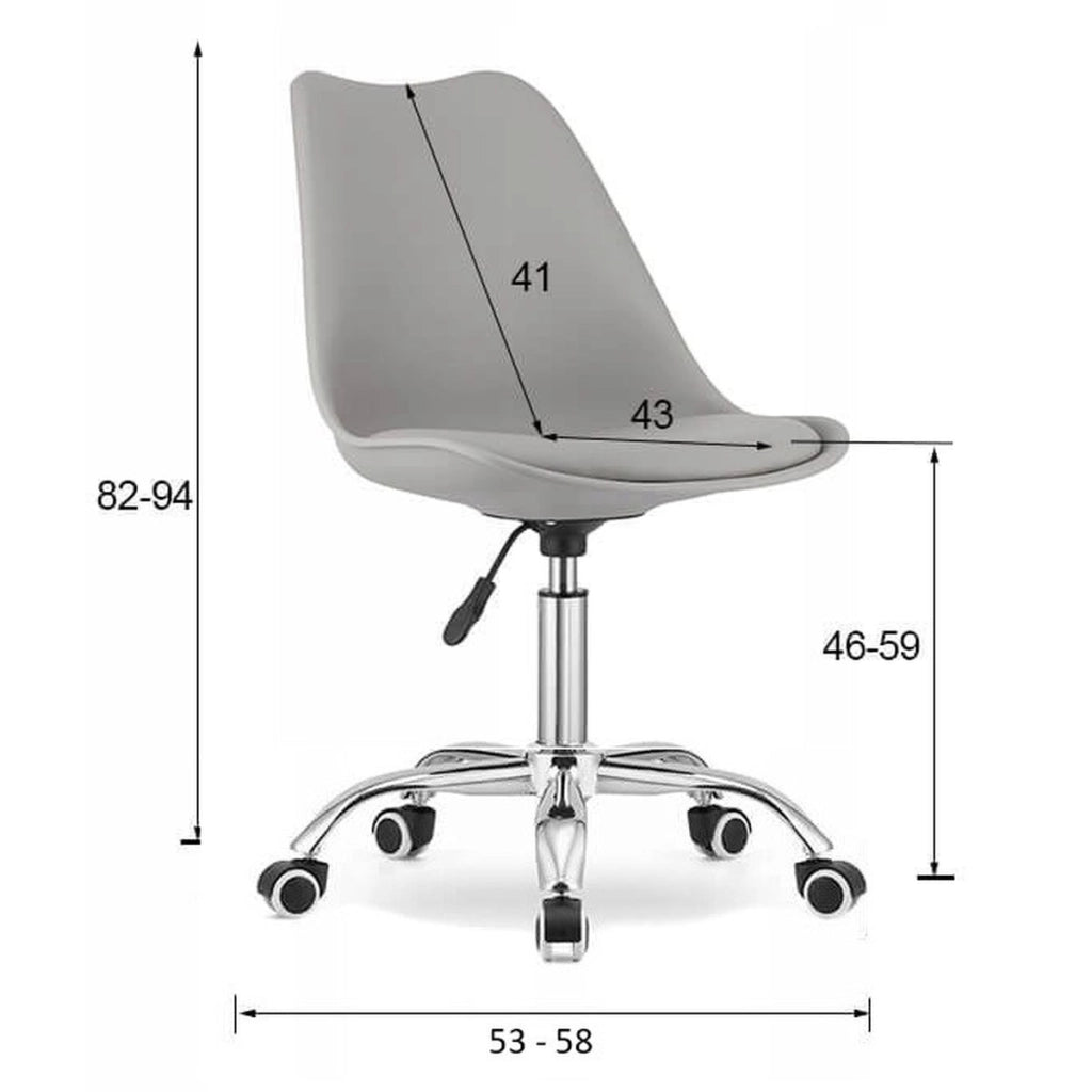 Sedia da ufficio rotante Alba in rosa pastello