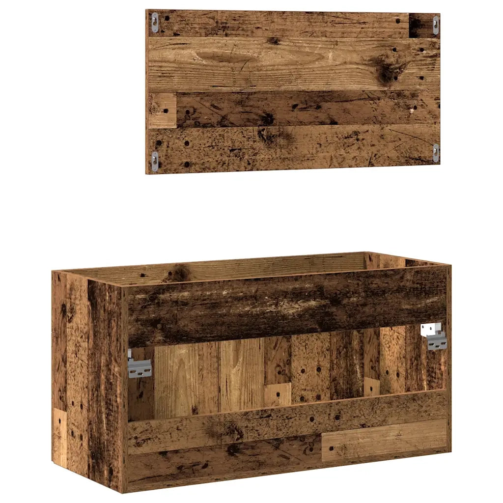 Mobile da Bagno | Armadio da bagno con Specchio in Legno Antico Legno Multistrato