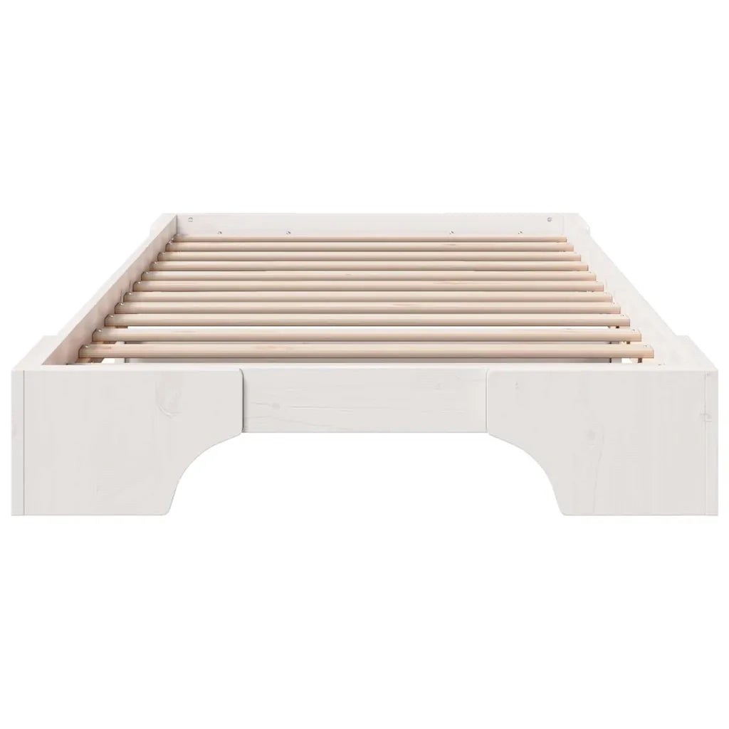 Letto singolo | Letto per adulti | Struttura del letto Bianco 100 x 200 cm Pino massello