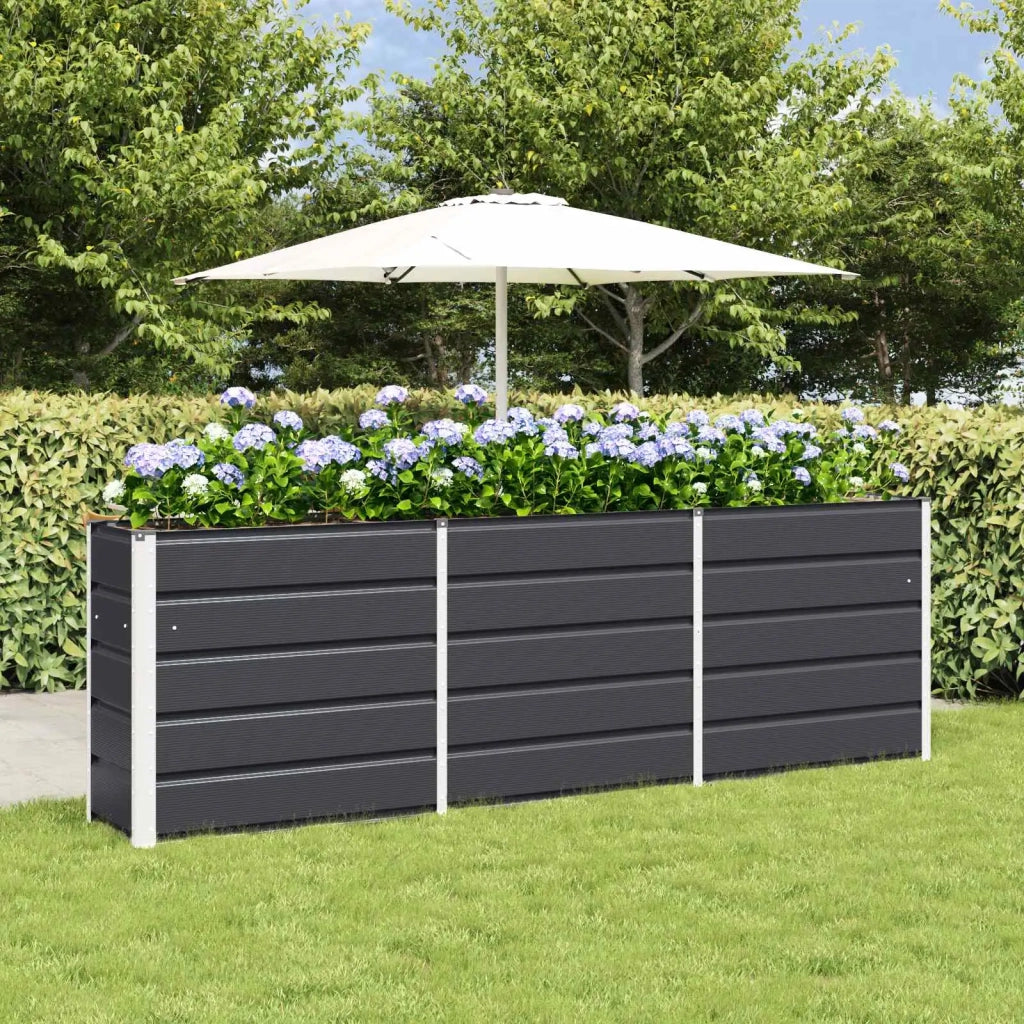 Fioriera | Cassetta per fiori | Vaso Antracite 240 x 40 x 75 cm Acciaio