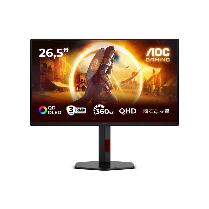 Aoc g4 q27g4sdr monitor pc 67,3 cm (26.5") 2560 x 1440 pixel quad hd qd-oled nero, rosso