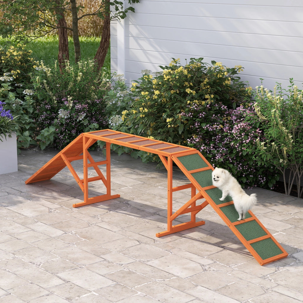 RAMPA PER AGILITY PER CANI 325 x 55 x 69 cm Arancione in legno